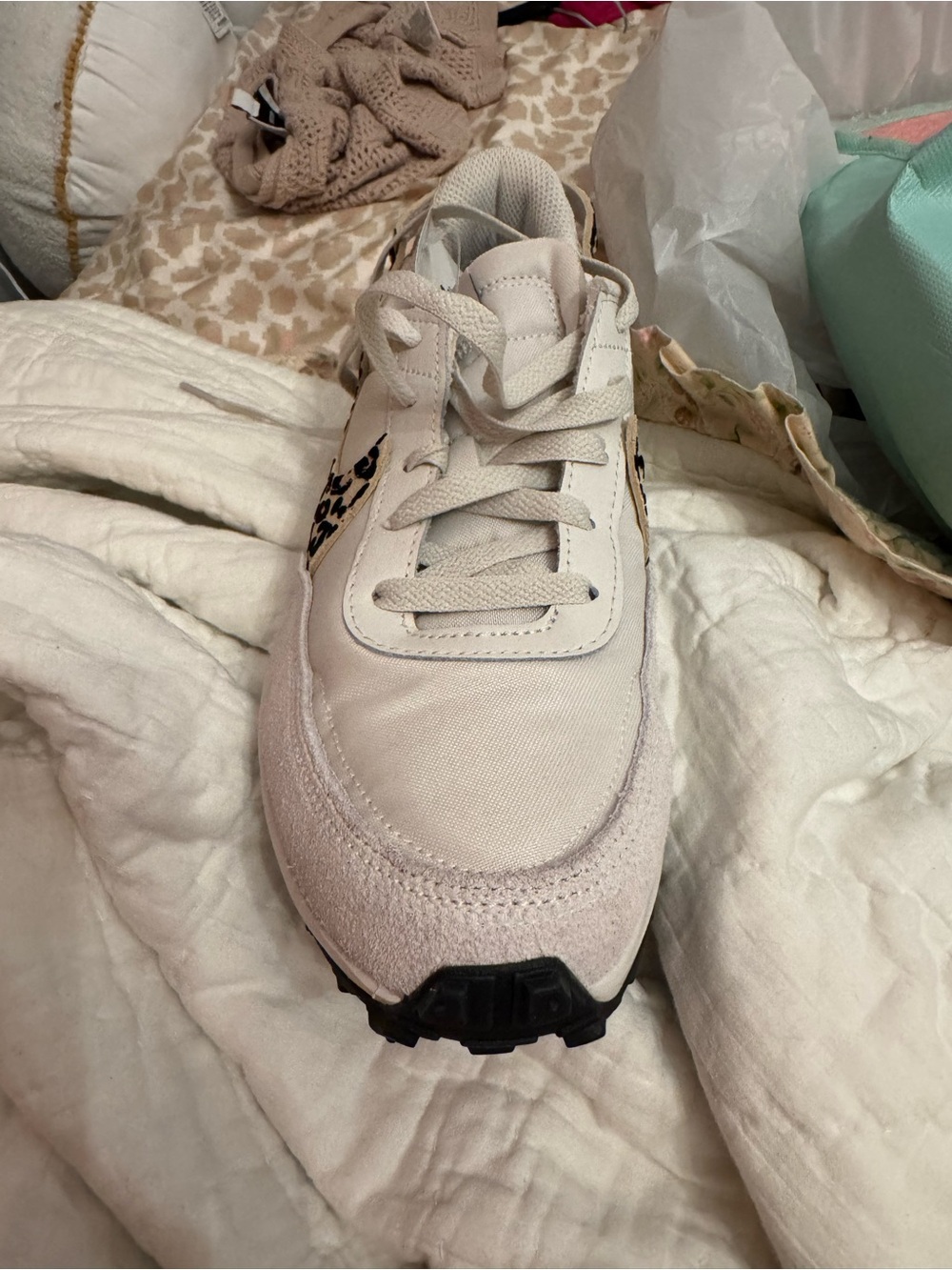 Nike Women's Cream and Black Leopard-Accent Sneaker - Picture 3 of 3